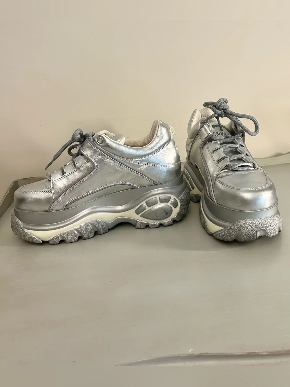 Buffalo London Silver Platform Sneakers